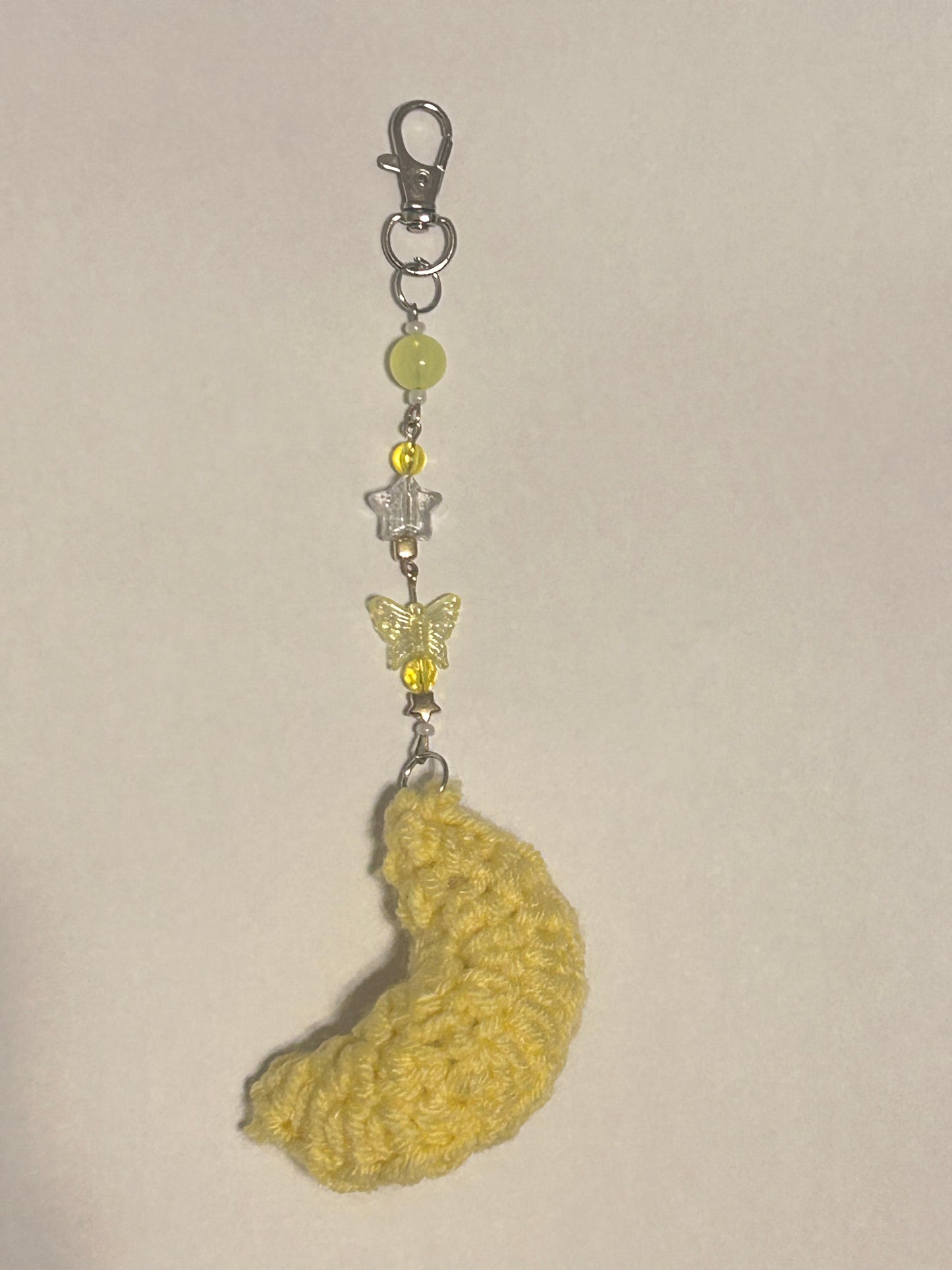 Crochet Moon and Star Keychain