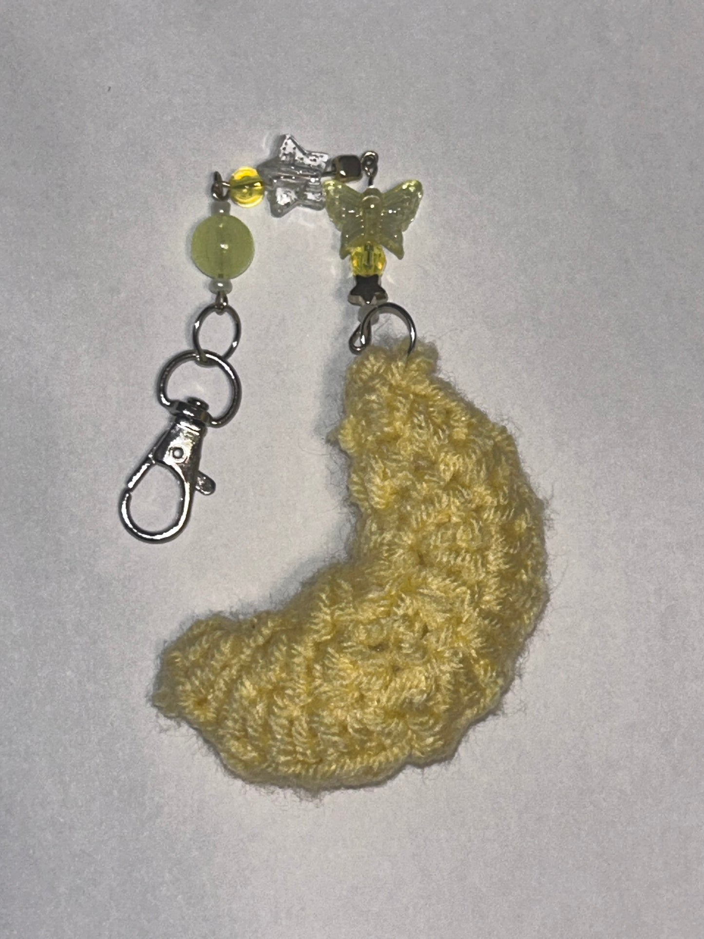 Crochet Moon and Star Keychain